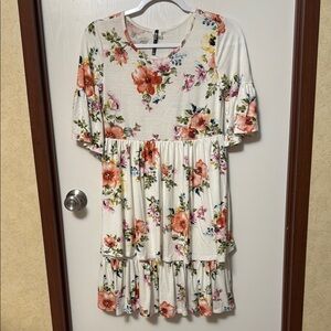 Moa Collection USA Floral Ruffle Sleeve Dress Size S